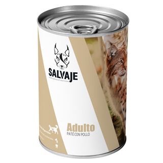 Salvaje Adulto Pollo en paté lata para gatos 