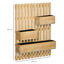 Outsunny Jardinera de Pared con Enrejado Jardinera Vertical de Madera con 3 Macetas Móviles y Orificio de Drenaje para Jardín Terraza Patio 60x16x80 cm Natural, , large indicador imagen numero 3
