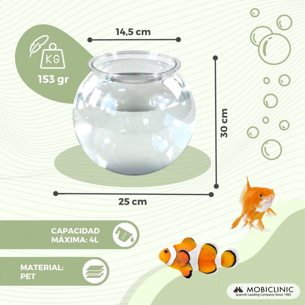 Mobiclinic Pecera transparente PET ecológico para Peces pequeños thumbnail
