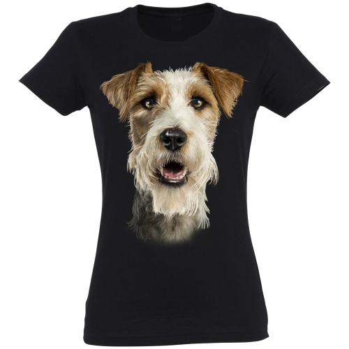 Camiseta Jack Russell pelo largo para mujer color Negro, , large Imagen numero 1