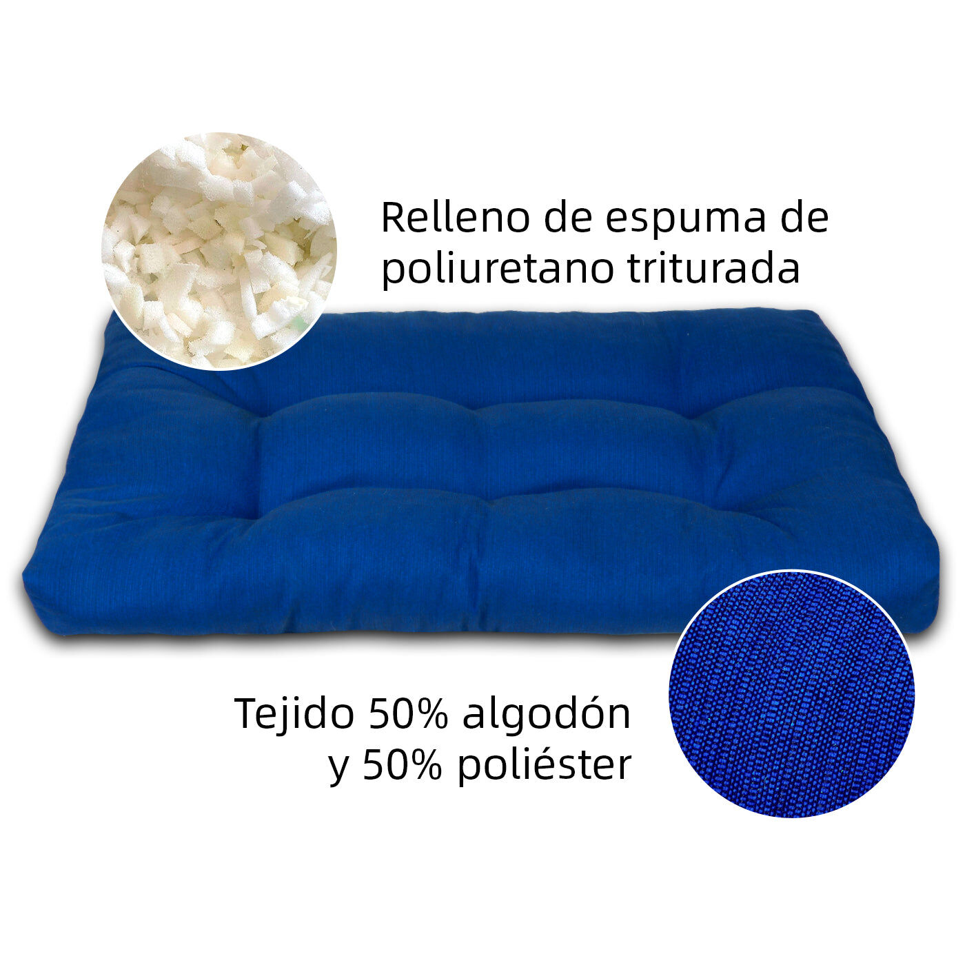 HOME MERCURY- Cama de Mascota, Colch&oacute;n para Perro, Colchoneta Reversible Estampada Relleno de Espuma para Interior y Exterior. (Medium, Azul), , large Imagen numero 3