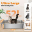 Nobleza Arenero de Acero Inoxidable para Gatos XXL &ndash; 70&times;50&times;15 cm, Borde Alto, Antideslizante &ndash; No Absorbe Olores &ndash; Ideal para Gatos Muy Grandes y M&uacute;ltiples Mascotas, , large indicador imagen numero 2