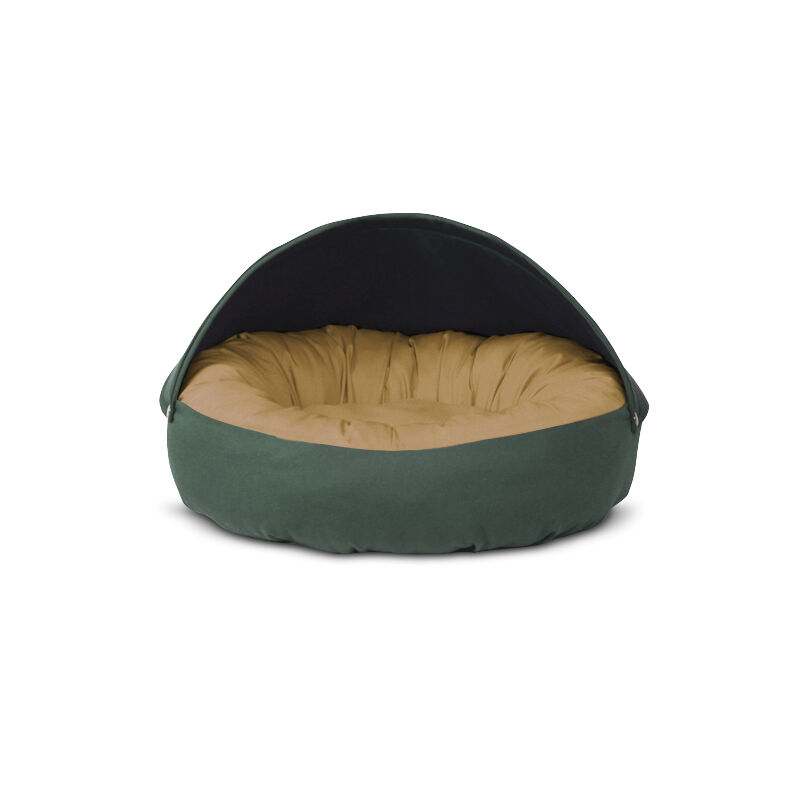 Gauty Cama Redonda Tela de sarga  Verde y beige para Perros y Gatos