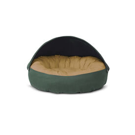 Gauty Cama Redonda Tela de sarga  Verde y beige para Perros y Gatos 
