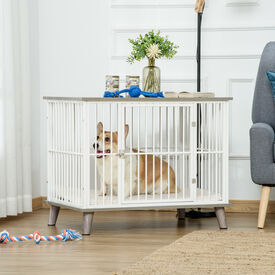 PawHut Jaula elevada de madera para perros