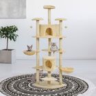 Rascador con nidos y plataformas PawHut color Beige, , large image number null