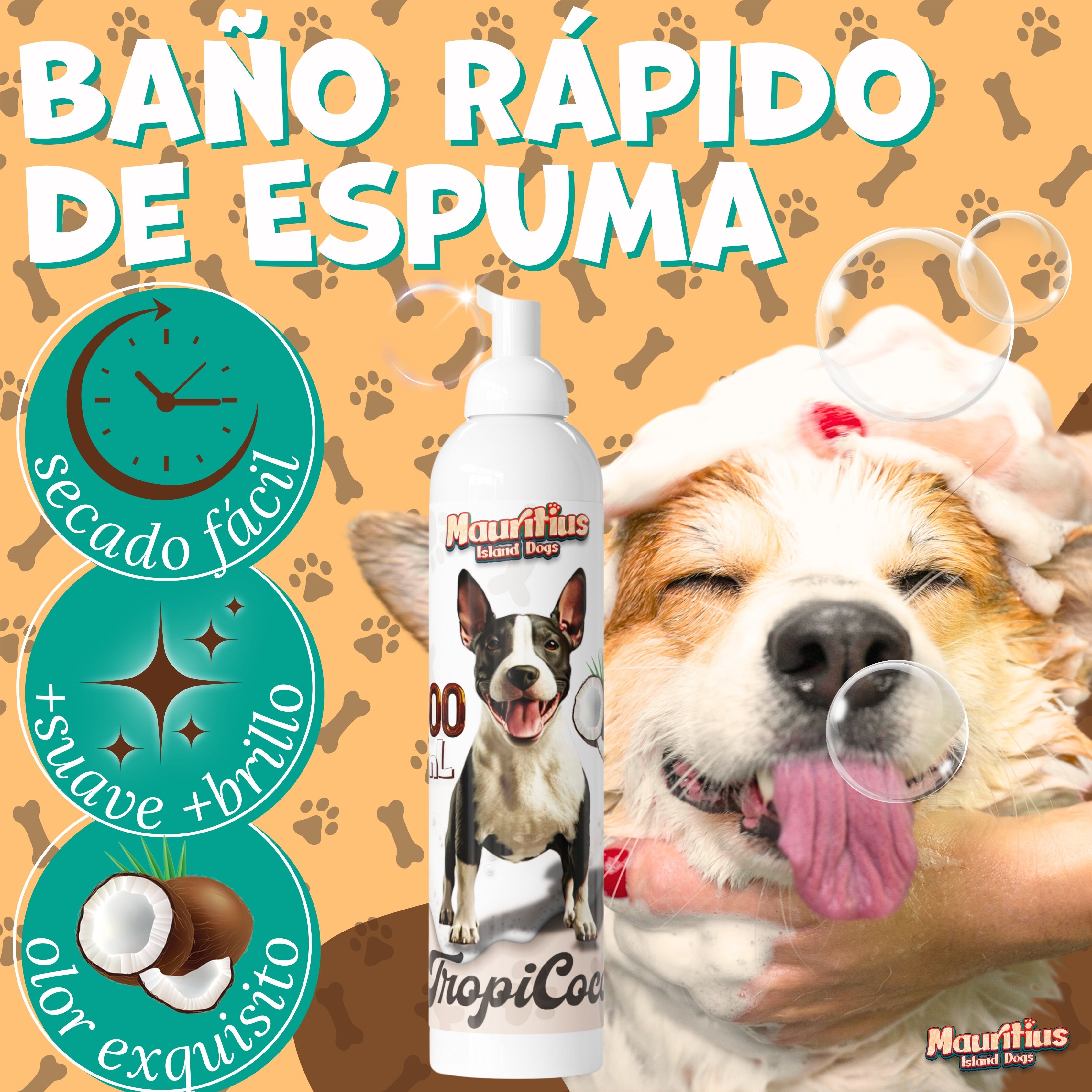 Mauritius Island Dogs Champú Espuma de Coco Lavado Seco Sin Enjuague para Mascotas thumbnail