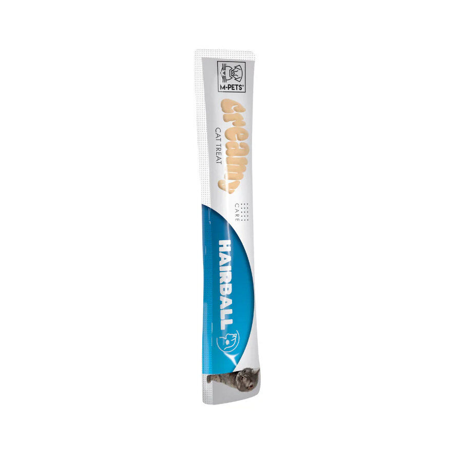 4 sobres x 15 g M-Pets Creamy Bolas de Pelo At&uacute;n y Pollo snack para gatos, , large Imagen numero 2