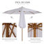 Outsunny Sombrilla Parasol de Jardín Ø300x250 cm con Sistema de Pestillo de Fijación Techo Ventilado y Poste Desmontable de Madera para Terraza Patio Exterior Blanco, , large indicador imagen numero 4