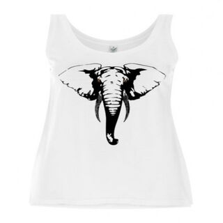Camiseta tirantes mujer elefante color Blanco