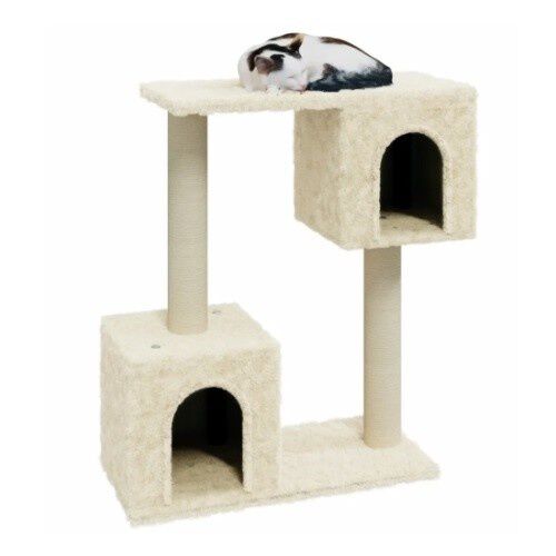 Vidaxl rascador doble crema para gatos thumbnail