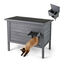 COSTWAY Casa para Gatos Aislada Exterior, Casa para Gatos de Madera con 2 Habitaciones, Divisor Removible, Techo Abatible, Puerta PVC, Recinto Elevado, Ideal para Invierno y Gatos Salvajes (Gris), , large indicador imagen numero 1
