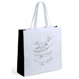 Bolsa para la compra con loros color Blanco
