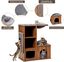 COSTWAY Mueble para Gatos Árbol Actividad para Gatos con Alfombra Rascadora y Colchonetas Casa de Madera de Gato, , large indicador imagen numero 4