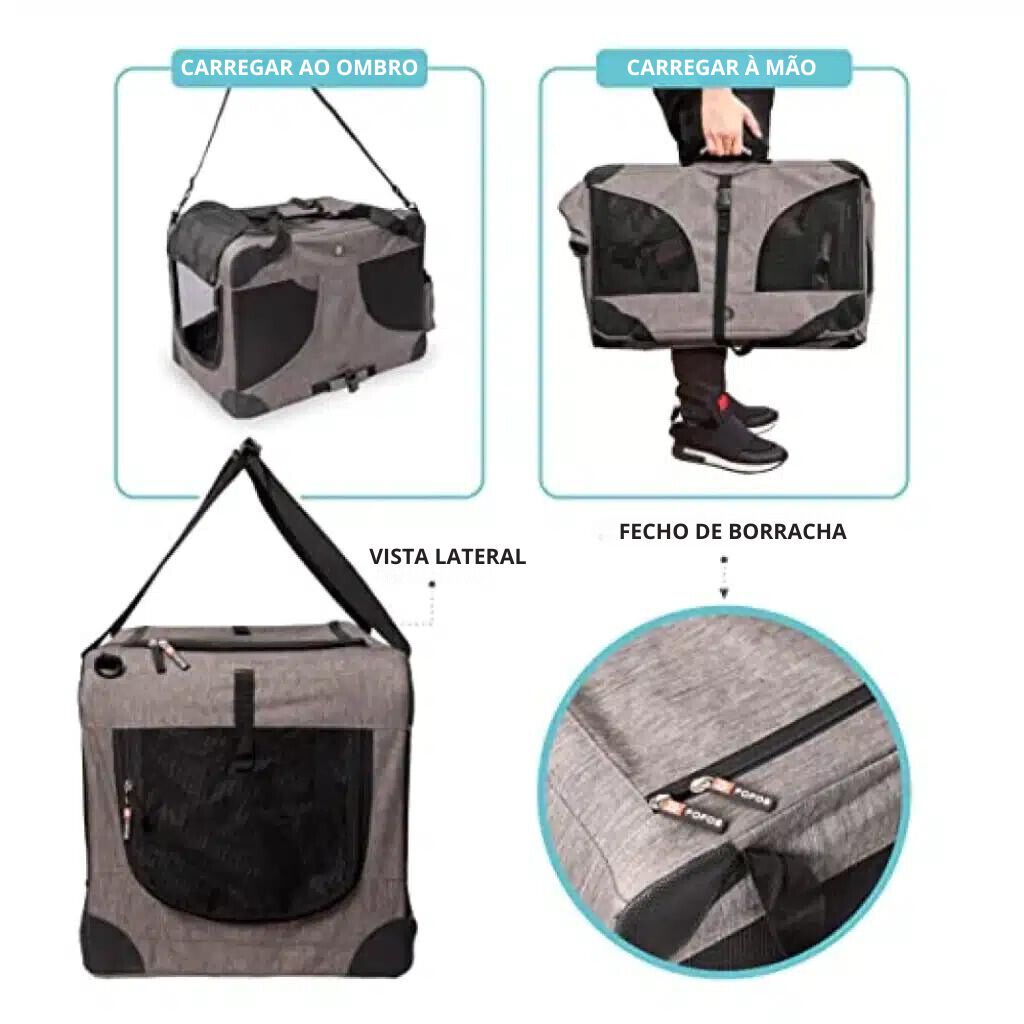 Transport&iacute;n para Animales Premium Comfort Gris XL FOFO, , large Imagen numero 3