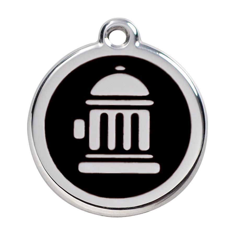 Placa identificativa Acero Inoxidable Esmalte Boca de incendio Negro para perros, , large Imagen numero 1