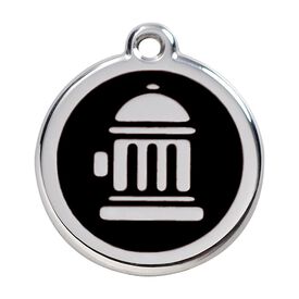 Red dingo Placa identificativa Acero Inoxidable Esmalte Boca de incendio Negro para perros