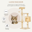Pawhut árbol rascador con plataforma casetas y bolas de juego beige para gatos, , large indicador imagen numero 5