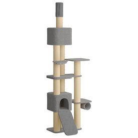 vidaXL &Aacute;rbol para gatos del suelo al techo con poste de sisal Torre para gatos