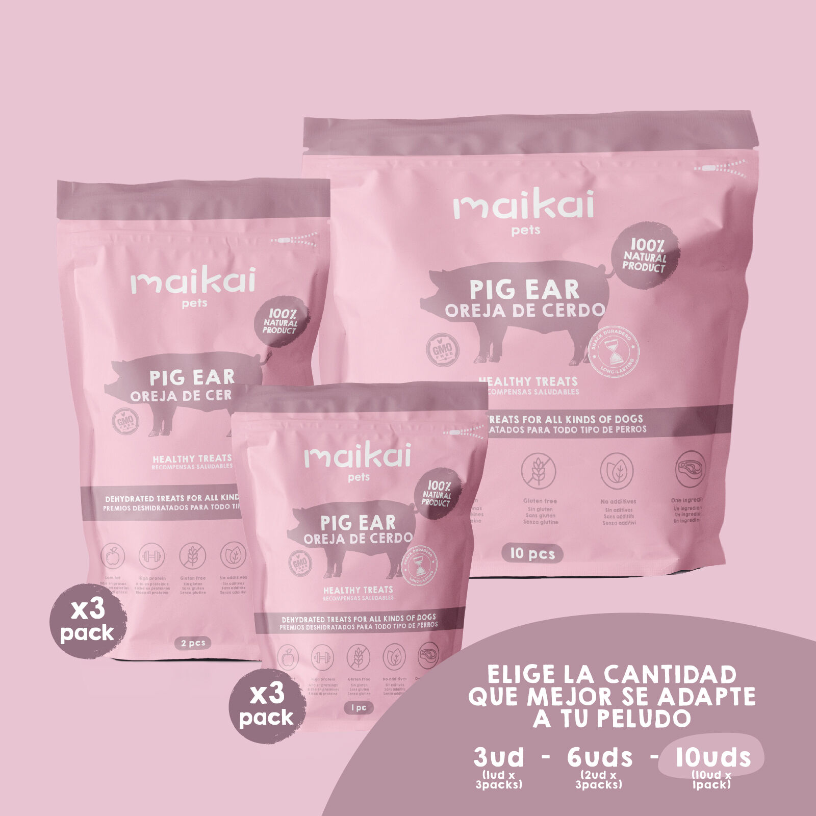 MAIKAI PETS Orejas de Cerdo - Chuches y Snacks para Perros, , large Imagen numero 7