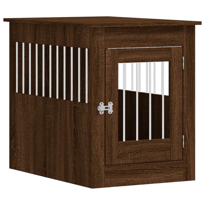vidaXL Jaula para perros madera de ingeniería roble marrón 45x62x59 cm