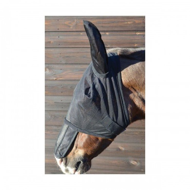 Mosquero anti-moscas con protección solar y orejeras para caballos Color Negro, , large image number null