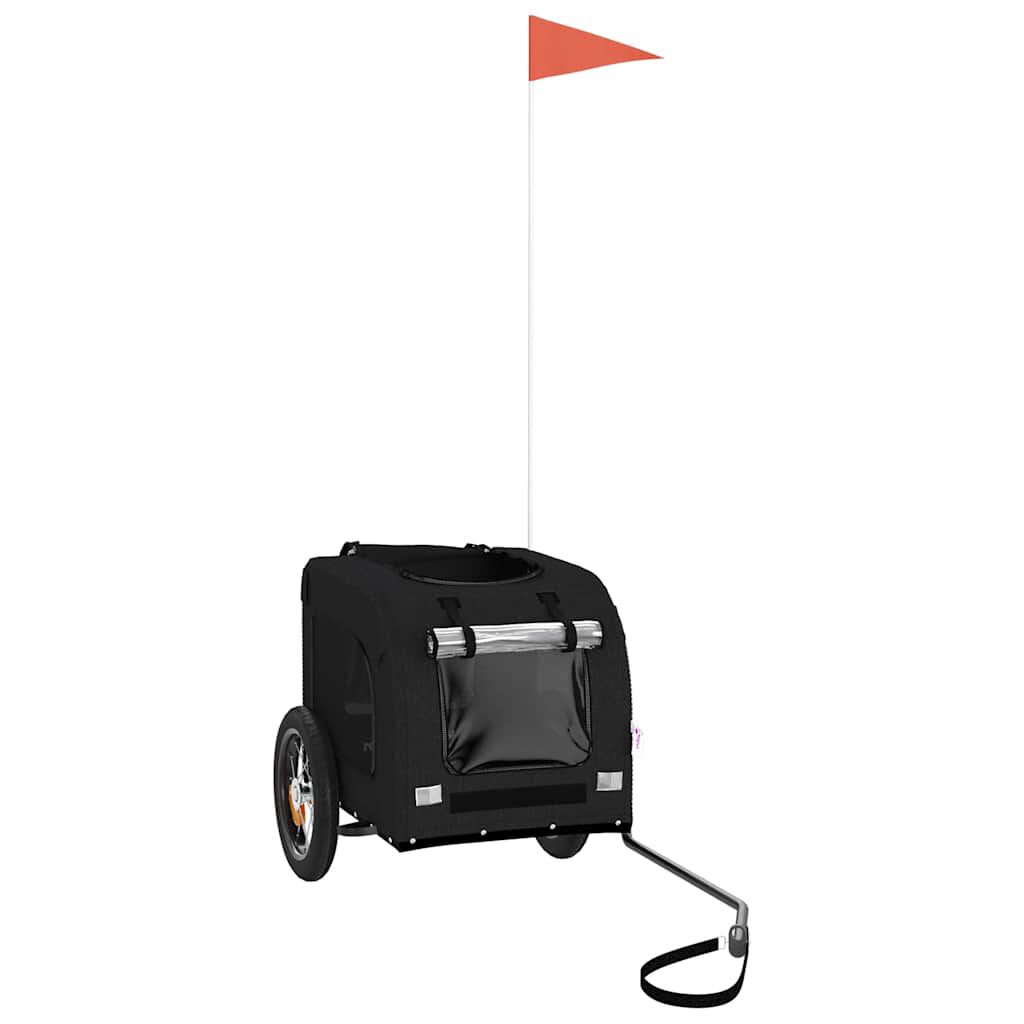 vidaXL Remolque de bicicleta para perros hierro y tela Oxford negro, , large Imagen numero 11