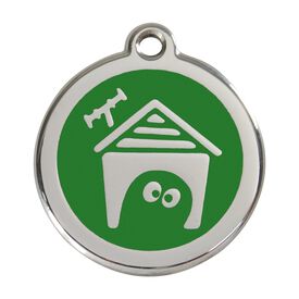 Red dingo Placa identificativa Acero Inoxidable Esmalte Perro Casa Verde para perros