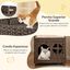 COSTWAY Casa Plegable de 2 Niveles para Gatos, Condominio de Ratán con Percha Elevada, Cueva para Esconderse, Cojines Extraíbles, Mueble para Mascotas de Interior y Exterior, Mesita Auxiliar, , large indicador imagen numero 4