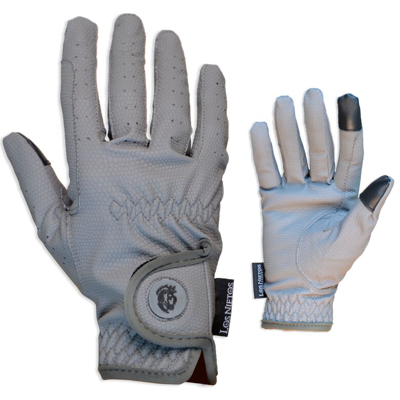 Guarnicioneria Los Nietos Guantes De Equitación Serino Color Gris Equipamiento Para El Caballo thumbnail