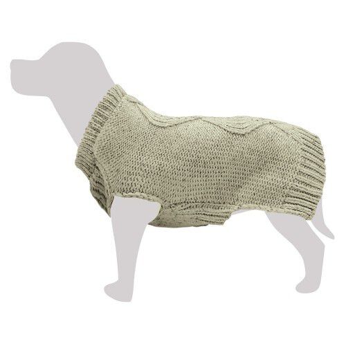 Jersey de punto trenzado color Beige, , large Imagen numero 1