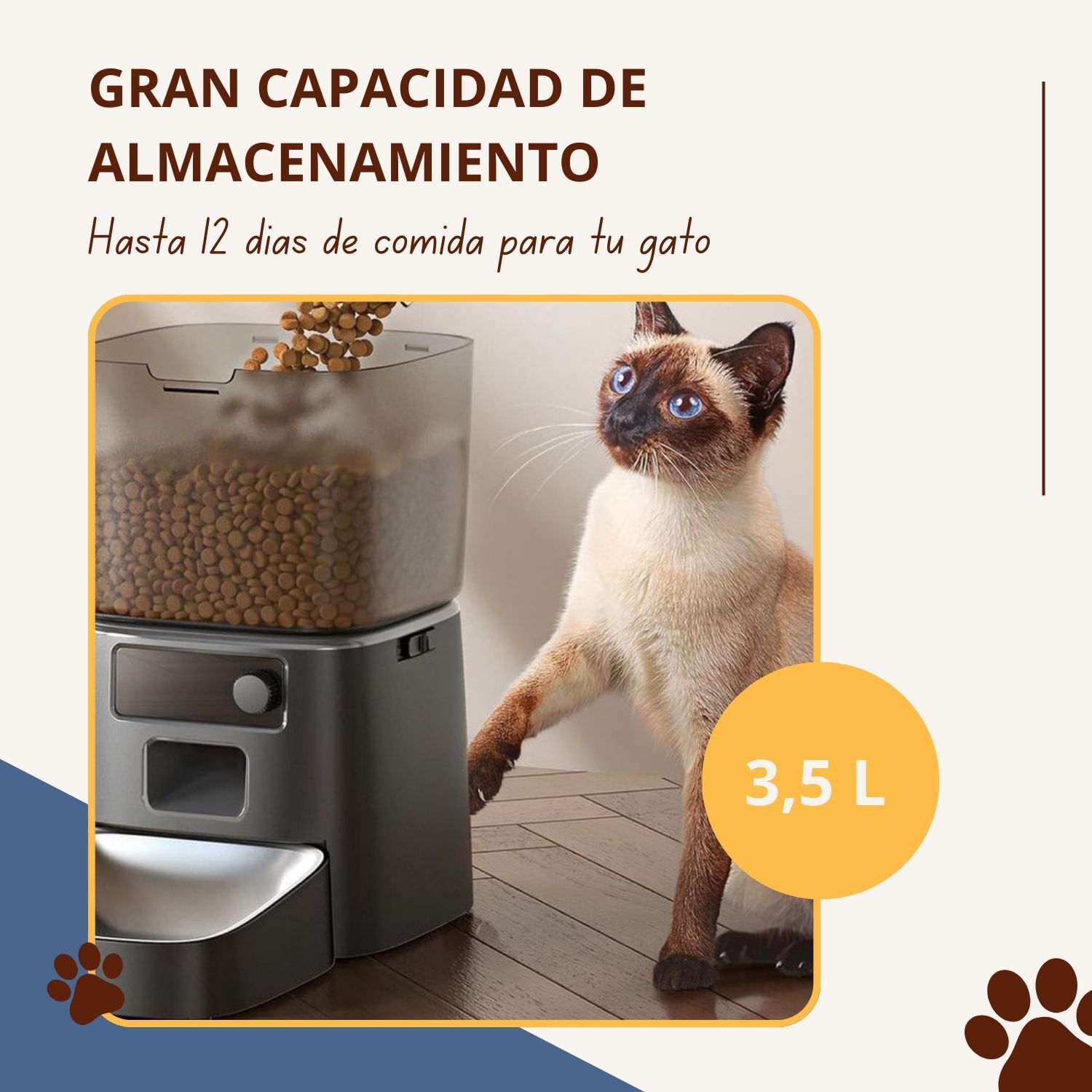 Comedero autom&aacute;tico para mascotas Oneisall - PFD-001 - Comederos para mascotas - Negro - Dispensador de comida para perros y gatos, , large Imagen numero 3
