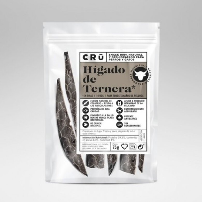 CRU hígado deshidratado de ternera para perros, , large image number null