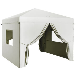 Outsunny Carpa Plegable Pop-Up Cenador Blanco De Jardín 