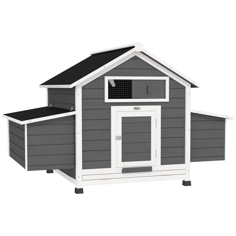PawHut Gallinero Exterior Gris y Blanco thumbnail