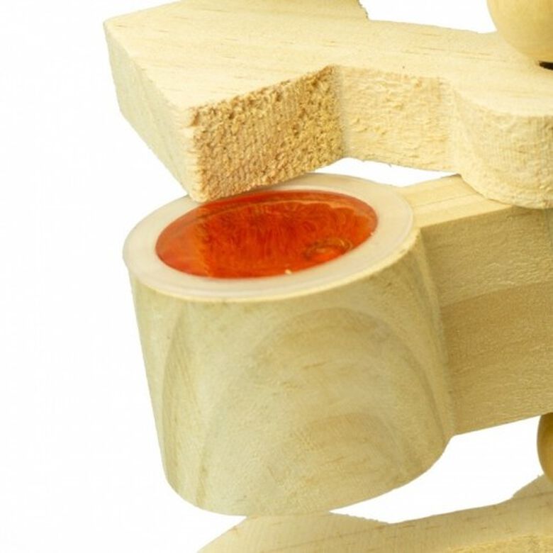 Cooltoys juguete porta golosinas de madera natural para loros pequeños y medianos thumbnail