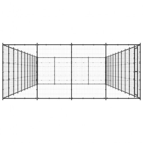 Vidaxl perrera versátil con malla alrededor plateada para perros thumbnail