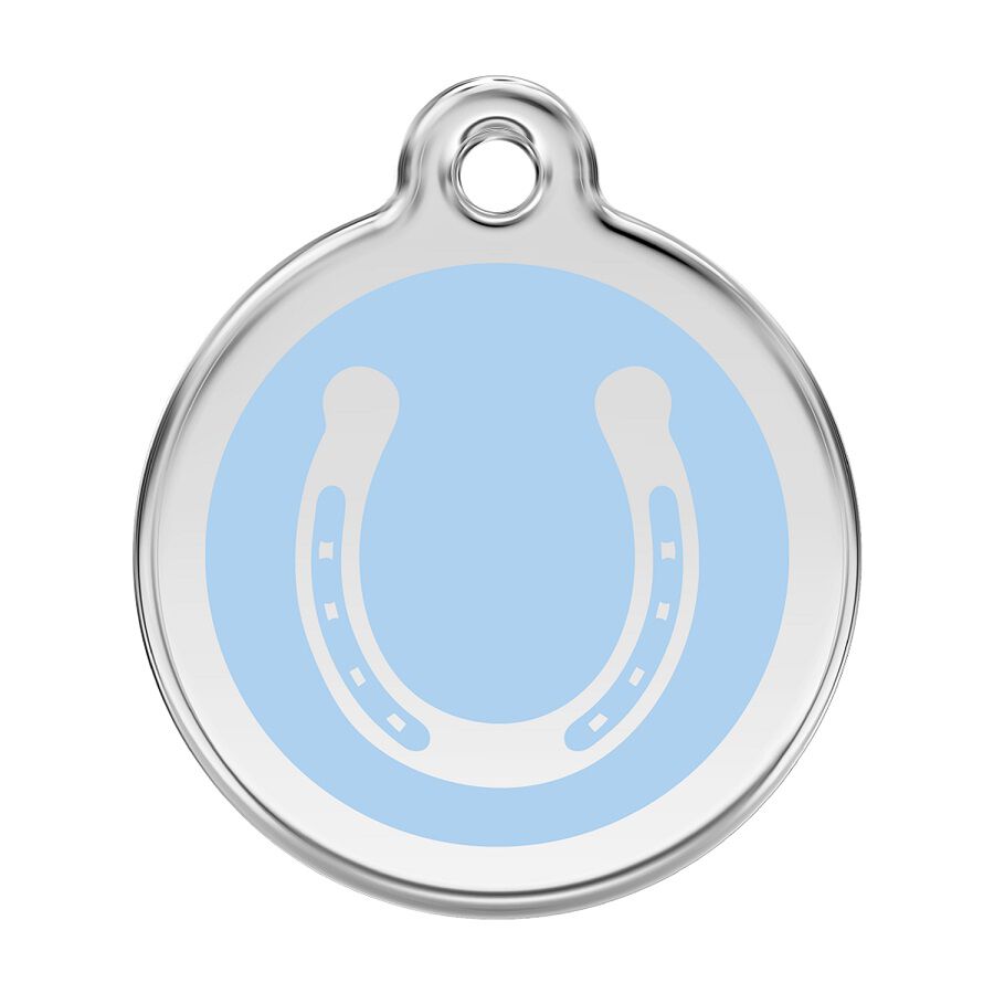 Placa identificativa Acero Inoxidable Esmalte Herradura Azul Claro para perros, , large Imagen numero 1