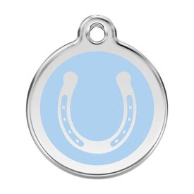 Red Dingo Placa identificativa Acero Inoxidable Esmalte Herradura Azul Claro para perros
