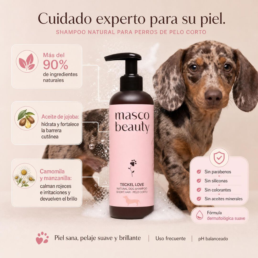Pack Verano Teckel &middot; Champ&uacute; Jojoba y Manzanilla + Spray Solar SPF 30 &middot; Brillo, piel calmada y protecci&oacute;n solar para Dachshund de pelo corto &middot; Hecho en Espa&ntilde;a, , large Imagen numero 3
