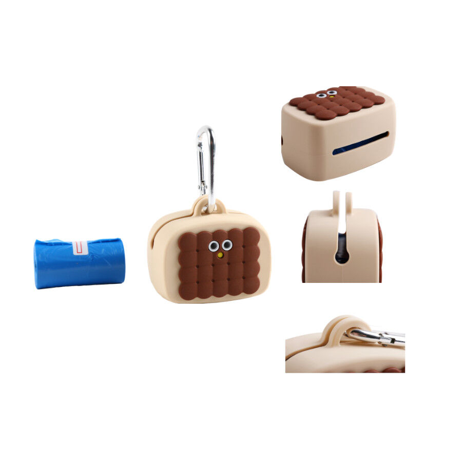 Gotoo Porta bolsas silicona marr&oacute;n para perros, , large Imagen numero 3