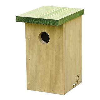 Caja para nido de pino para pájaro color Beige y Verde