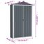 vidaXL Cobertizo de jardín acero galvanizado gris 116x45x175 cm, , large indicador imagen numero 5