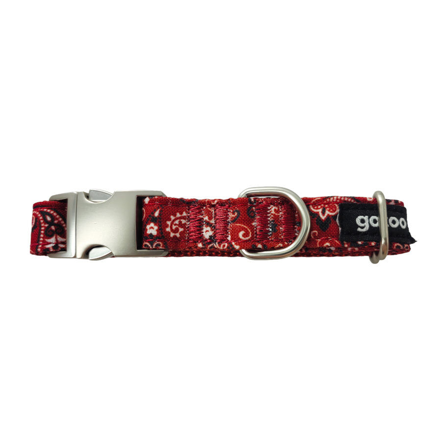 Gotoo Collar estampado cachemira rojo para perros, , large Imagen numero 1