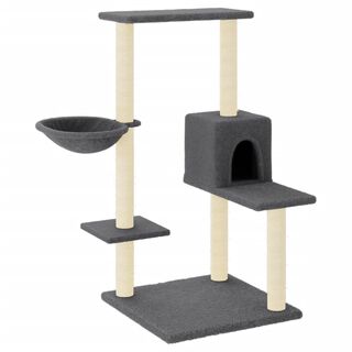 VidaXL Rascador con postes de sisal color gris oscuro para gatos
