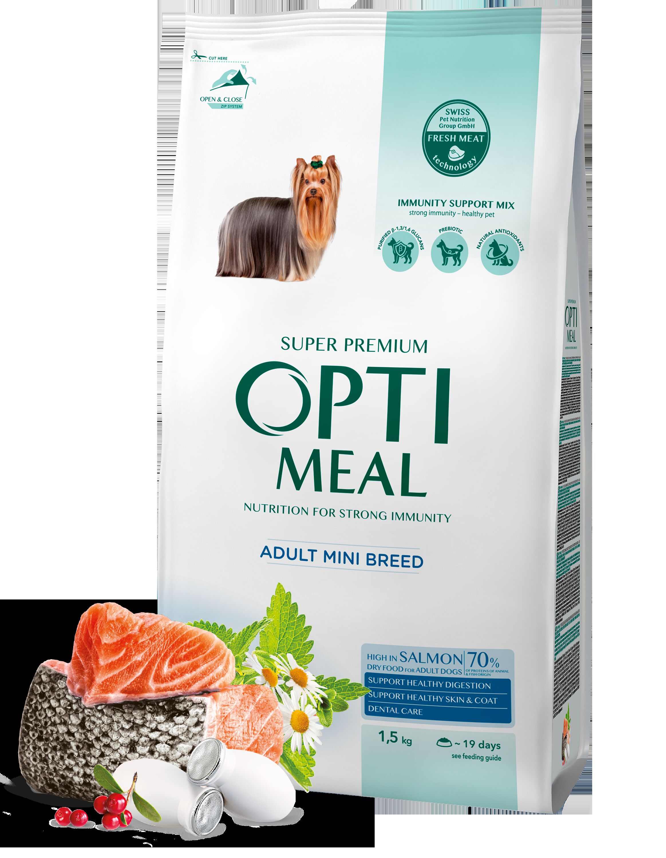 OPTIMEAL&trade;. Pienso seco para perros adultos de razas peque&ntilde;as y mini con salmon 1,5kg, , large Imagen numero 2