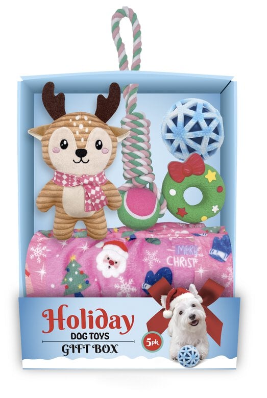FOFOS Pack de Regalos de Navidad para Perros – Reno (5 piezas)