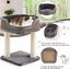 COSTWAY Árbol Rascador Compacto para Gatos, Altura 50 cm, Torre de Sisal Natural Alfombrado con Plataforma Felpa y Poste de Rascado, Torre para Rascar, Relajarse y Dormir (Gris), , large indicador imagen numero 2