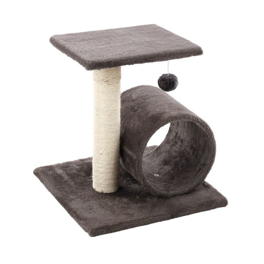 TK-Pet Toulouse Rascador con T&uacute;nel Gris para gatos, , large Imagen numero 1