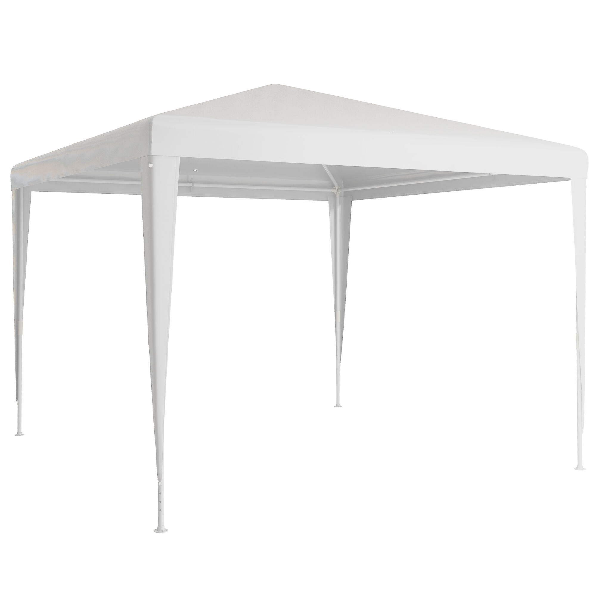 Outsunny Carpa Desmontable 3x3 m Cenador Pabell&oacute;n de Jard&iacute;n con 4 Orificios de Drenaje y Marco de Acero Gazebo para Terraza Patio Exterior Camping Blanco, , large Imagen numero 1